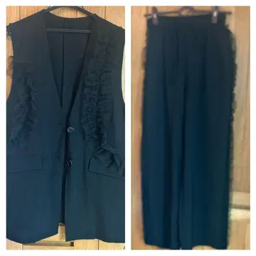 프릴 달린 블랙 셋업