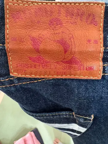 모모타로 진즈 다크 블루 스트레이트 데님 length72 W38