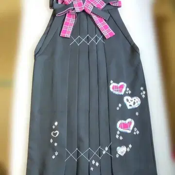 하카마 단품 블랙 하트 무늬 미사용품 끈 아래 91cm