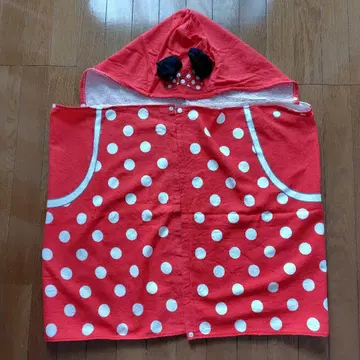 미니 디즈니 타월 원단 후드 부착 판초