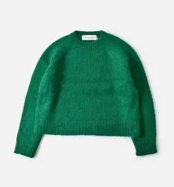 그린 니트 스웨터 긴팔 크루넥