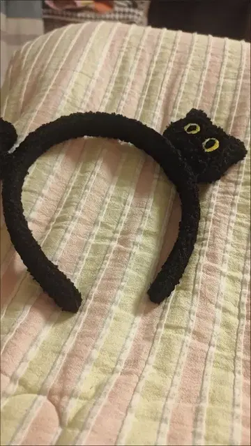 고양이 귀 디자인 헤어밴드 블랙