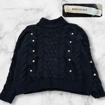 마우지 펄 케이블 니트 블랙 어른 귀여운 프리 사이즈 인기