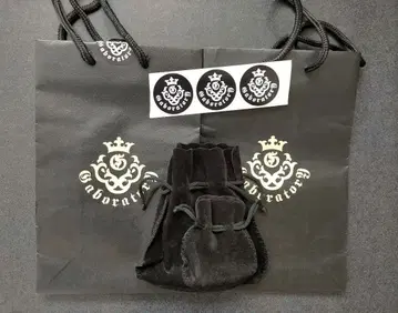 Gaboratory 가보르 가죽 주머니 2개 스티커 쇼핑백 세트