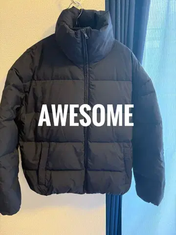 AWESOME 블랙 다운 자켓 숏 기장