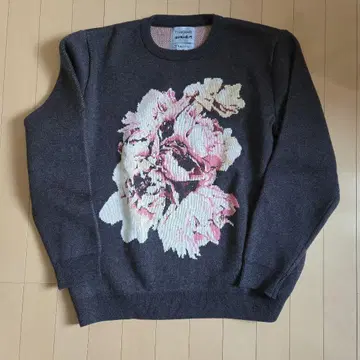 71MICHAEL 꽃 패턴 니트 스웨터 다크 그레이