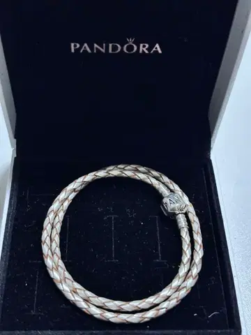 판도라 가죽 팔찌 더블 가죽 925 ALE 판도라