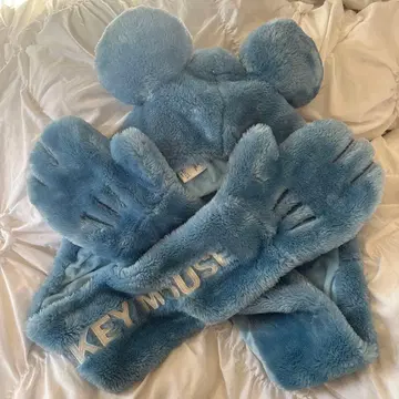 미키 후드 부착 머플러 팬캡