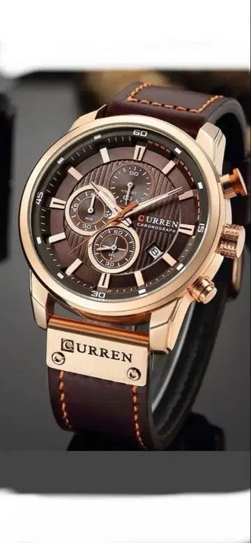 CURREN 크로노그래프 손목시계 브라운