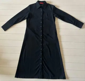 로맨틱 신경쇠약 블랙 셔츠 원피스 고급 원단 탄탄함 포켓 2개