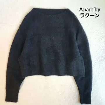 Apart by 라쿤 보트넥 풀오버 니트 블랙 F