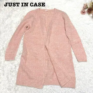 s.2176 [저스트인케이스] 긴팔 롱 가디건 핑크 오렌지 M