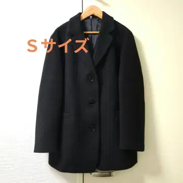 [무인양품] 재생 울 혼방 자켓 코트 S 블랙