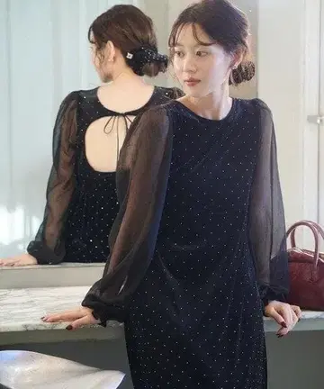 Kastane [ 결혼식/포멀 ] 벨로아 스터드 원피스