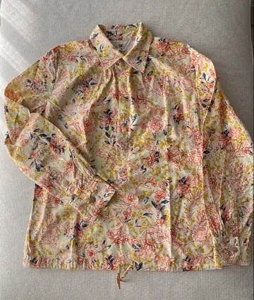 45R 꽃무늬 블라우스 셔츠 긴팔