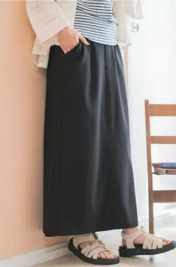 미사용 studio CLIP 와플 오리 내로우 스커트 작은 키 사이즈