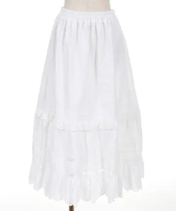 axes femme 코튼 플레어 롱 스커트 화이트