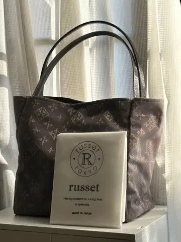 러셋 심플 토트백 / 코튼 자카드 russet