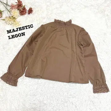 s.1437 [마제스틱 레곤] 긴팔 블라우스 하이넥 레이스 M