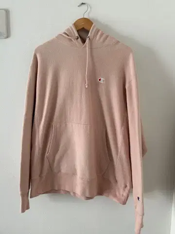 챔피언 리버스 위브 후드티 L 핑크