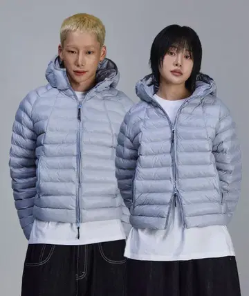 SCALLYWAG 라이트웨이트 패딩 후드 자켓 스카이블루 L