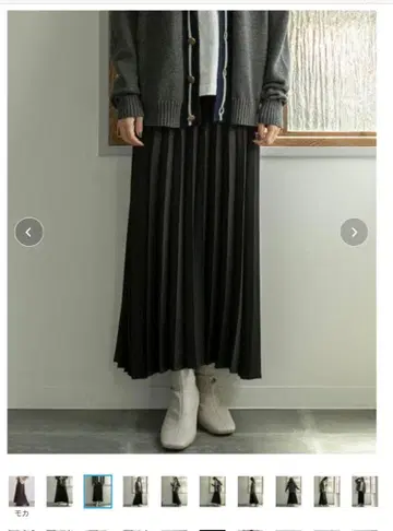 택 포함 새상품 COEN 코엔 울라이크 플리츠 스커트 M 블랙