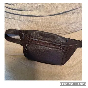 플라스테 바디백 웨스트 파우치 브라운