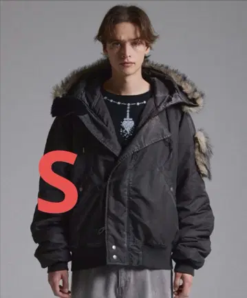 [ GRANCY ] 퍼 포켓 디자인 페이드 N2B 자켓 블랙 S