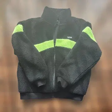 VANS 플리스 자켓 L 블랙 그린