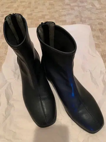 블랙 합성 피혁 부티