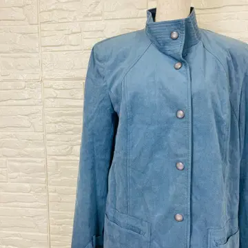 레리안 코트 L 스웨이드 느낌 스탠드 카라 블루 [ 2590-49 ]