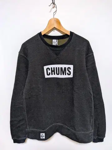 CHUMS 참스 로고 맨투맨 트레이닝복 블랙 흑먹색 속기모 M