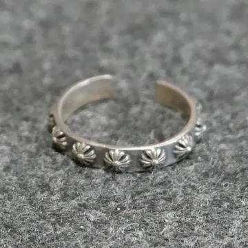 실버 925 꽃 무늬 반지 크로스