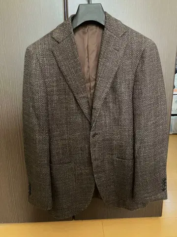 BEAMS F / 브라운 울 실크 자켓