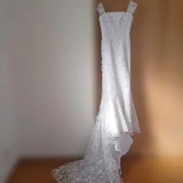 머메이드 화이트 웨딩 드레스