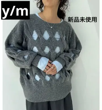 [ 미사용 새상품 ] y/m 다이아몬드 니트 그레이