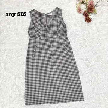 s.1365 [애니시스] 슬리브리스 원피스 타이트 체크 무늬 M