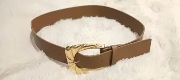 [ ZARA ] 브라운 가죽 골드 버클 벨트