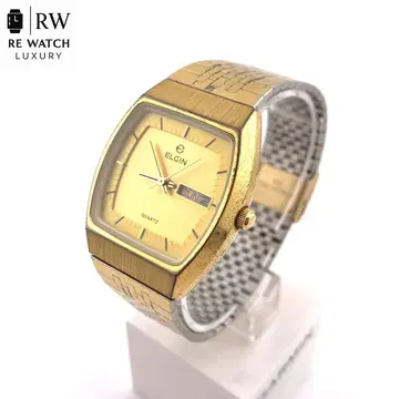 7-4611 ELGIN F-60 골드 쿼츠 손목시계