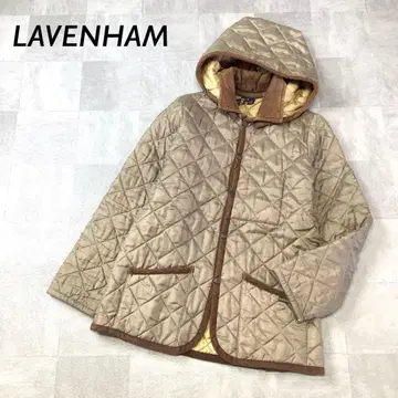 LAVENHAM 후디 퀼팅 숏 코트 브라운 계열