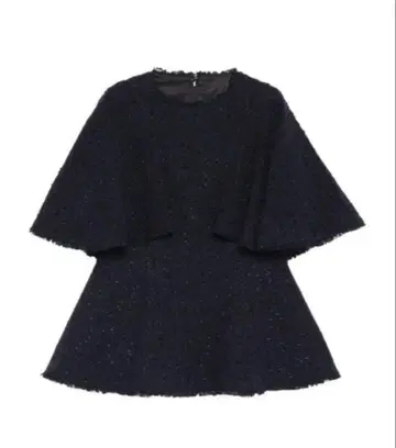 택 포함 미사용 새상품 케이프 디자인 트위드 페플럼 블라우스 anuans