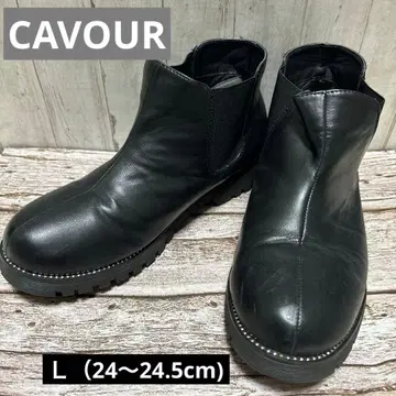 CAVOUR 사이드 고어 부츠 블랙 L (24~24.5cm)
