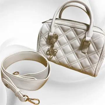 RANDA 란다 2WAY 보스턴 백 화이트 퀼팅 숄더