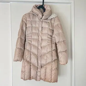 UNTITLED 후드 부착 롱 다운 코트 베이지 사이즈 1