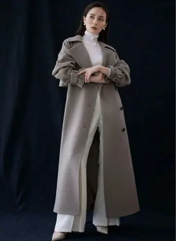 [anuans] 울 트렌치코트 KHAKI GRAY 미사용 새상품