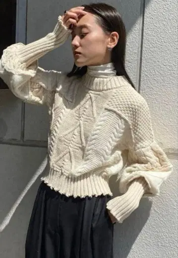 todayful 패치워크 퍼프 니트