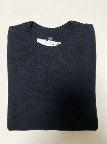 [ 미사용 새상품 ] 3D 니트 크루넥 스웨터 블랙 L