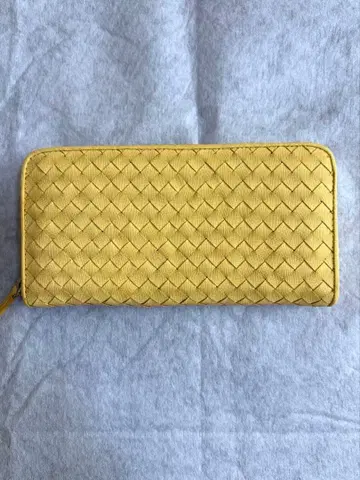 소가죽 메쉬 장지갑 옐로우 컬러