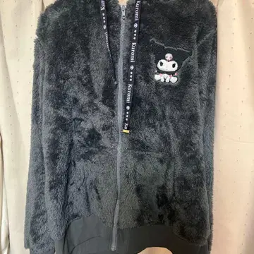 Kuromi 플리스 후드티 그레이 M