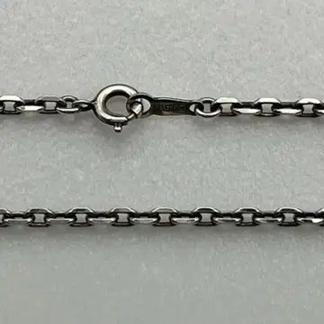 실버 925 4면 컷 팥 체인 목걸이 얇은 각 50cm 2.5mm